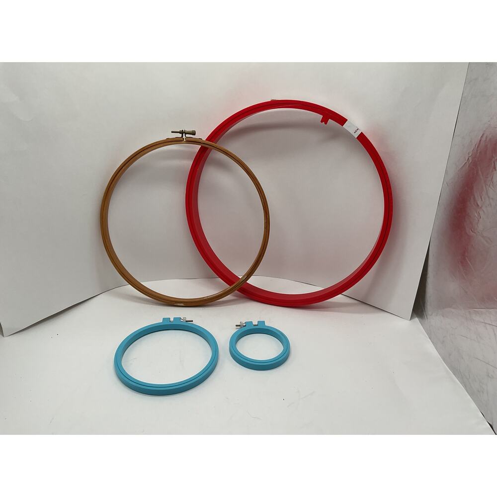 Embroidery Hoop Destash Mixed Lot of 4 wood and plastic